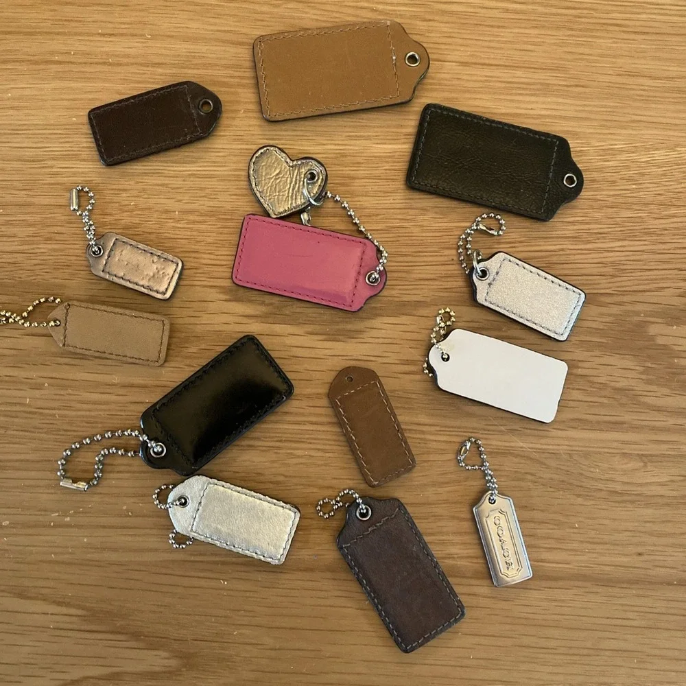 Coach Bag Charm Tag Fob Womens One Size Multicolor Leather Patent Lot Of 14 - Picture 8 of 8